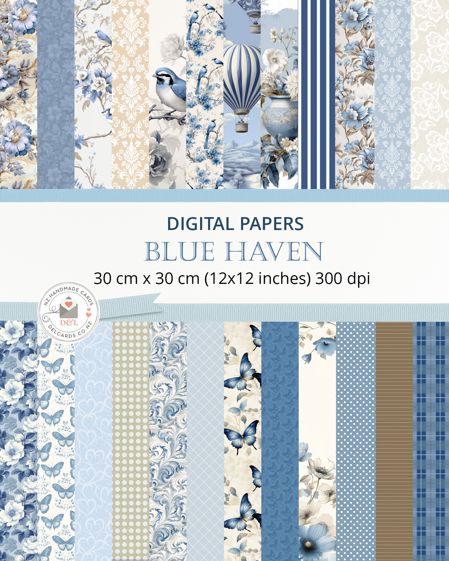 Digital Papers - Blue Haven