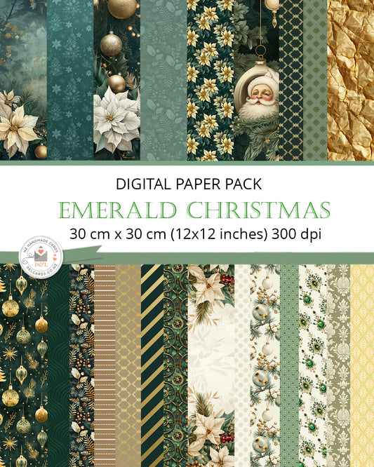 Digital Paper Pack - Emerald Christmas