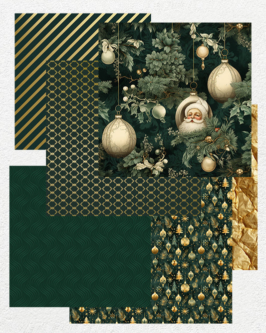 Digital Paper Pack - Emerald Christmas