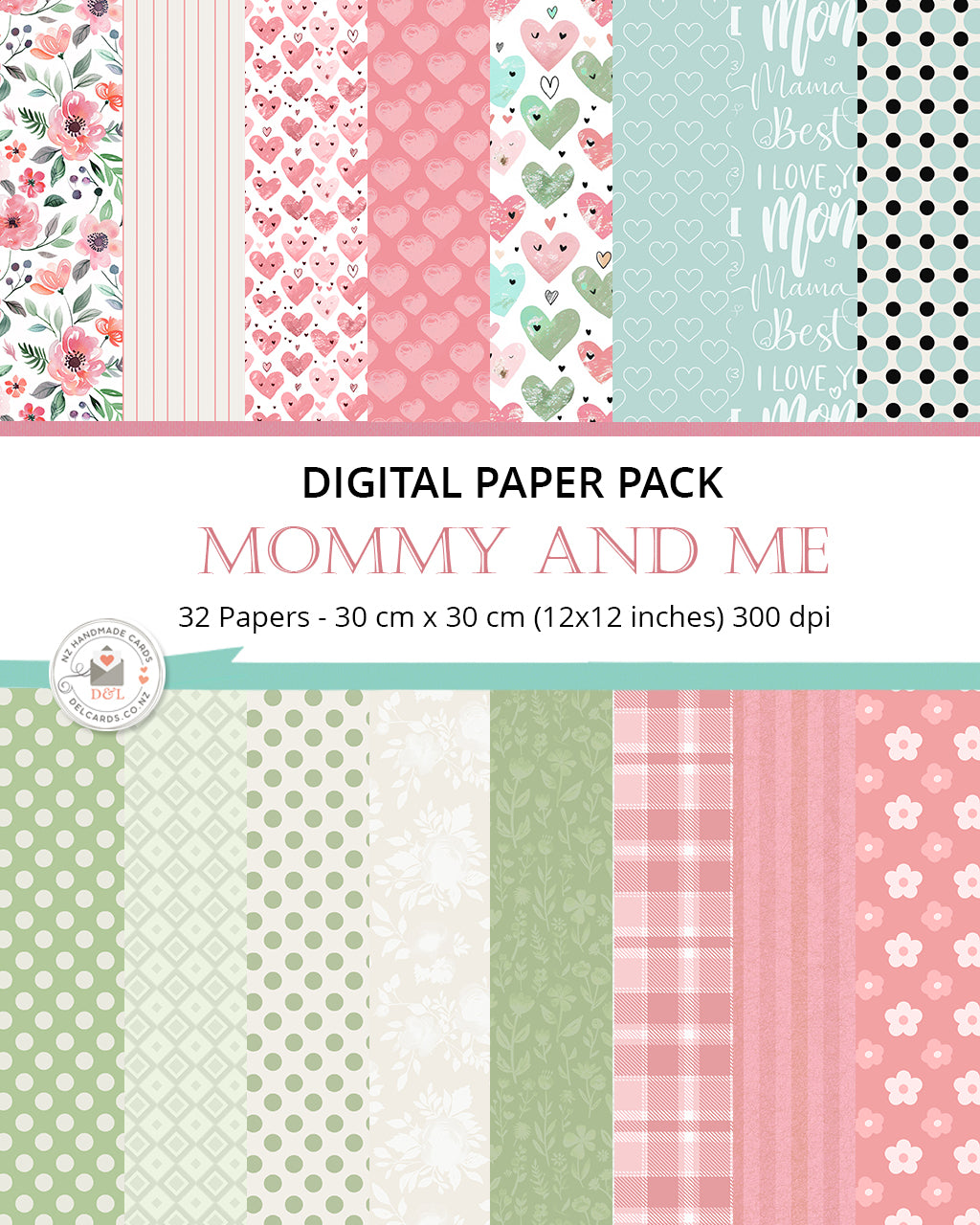 Digital Paper Pack - Mommy and Me