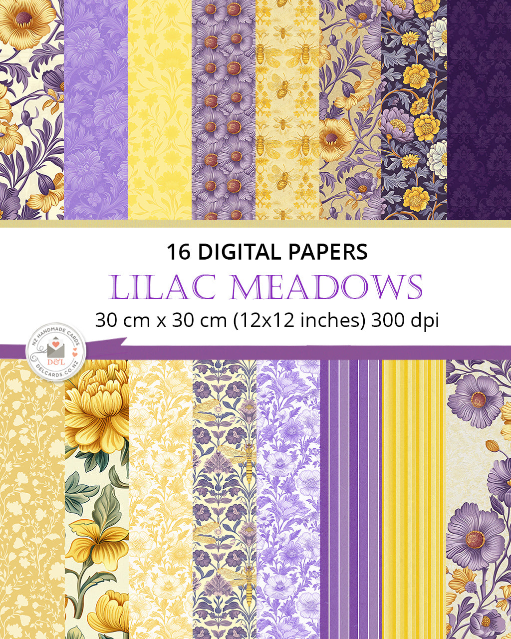 Digital Papers - Lilac Meadows