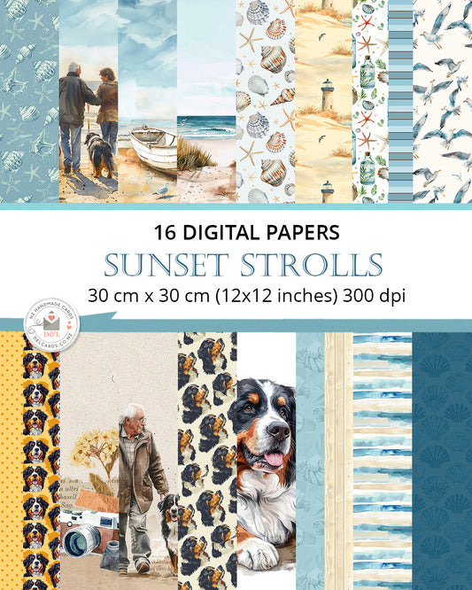 Digital Papers - Seaside Strolls